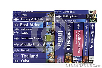 Travel books Editorial Stock Photo