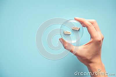 Travel bubble concept, Airplane traveling in bubble representing international travel symbol. Stock Photo
