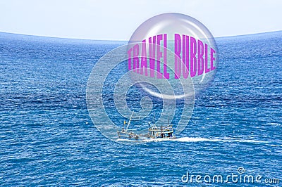 Travel bubble concept.Bubble representing international travel symbol Stock Photo