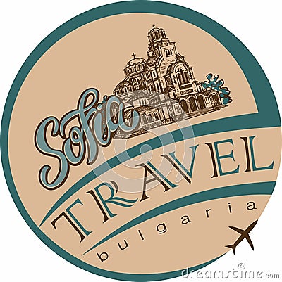 Travel. Bulgaria. Sofia. Sketch. The Cathedral of St. Alexander Nevsky. Tourism industry. Vacation. Vector. Vector Illustration