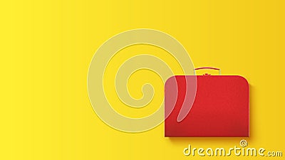 Travel case on yellow Vector Illustration