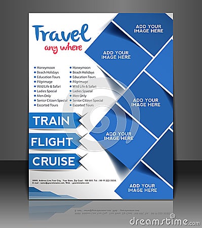 Travel Center Flyer Design Vector Illustration