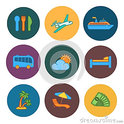 Travel company icons Vector Illustration