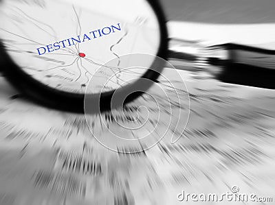 Travel concept with destination in focus Stock Photo