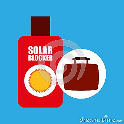 Travel concept sun cream protection Vector Illustration