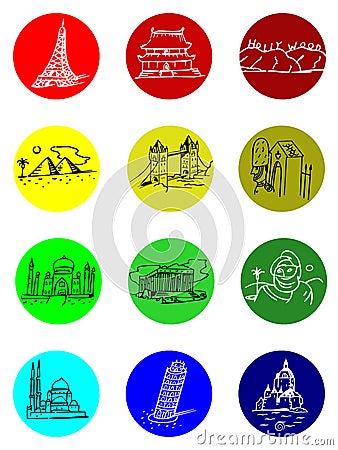 Travel Destination Icons Stock Photo