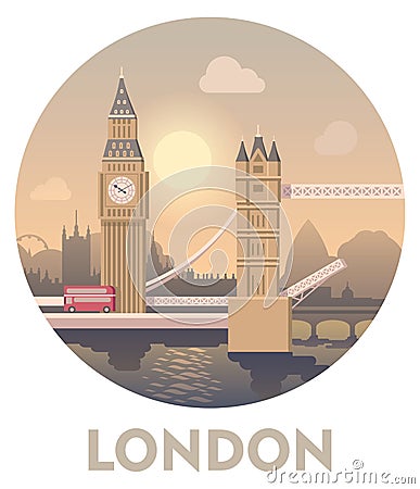 Travel destination London Vector Illustration