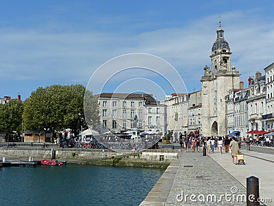 Seaside promenade in the city of La Rochelle in France. Editorial Stock Photo