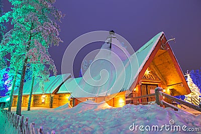 Travel Destinations Concepts. Unique Lapland Suomi Houses Over t Stock Photo