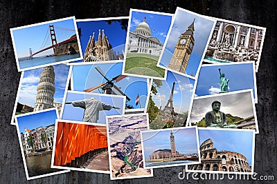 Travel destinations photo stack Stock Photo