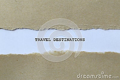 travel destinations on white paper Stock Photo