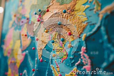 Travel Dreams Mapped Out Stock Photo