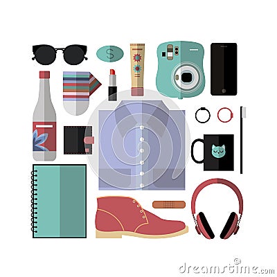 Travel essentials Vector Illustration