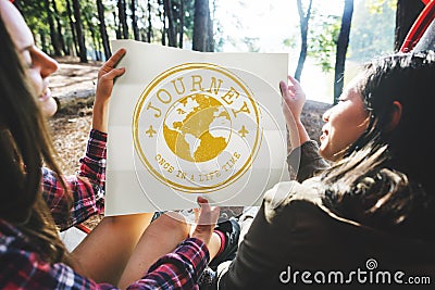 Travel Explore World Journey Stamp Concept Stock Photo
