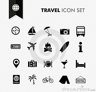 Travel fresh icon set. Vector Illustration