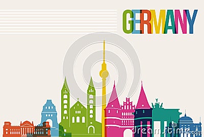 Travel Germany destination landmarks skyline background Vector Illustration