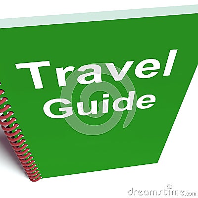 Travel Guide Book Represents Advice on Traveling Stock Photo