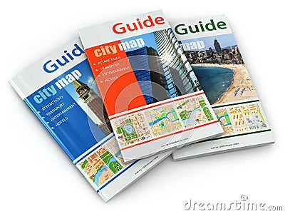 Travel guide books. Stock Photo