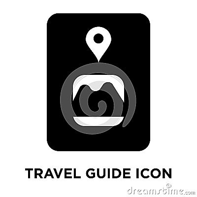 Travel guide icon vector isolated on white background, logo concept of Travel guide sign on transparent background, black filled Vector Illustration