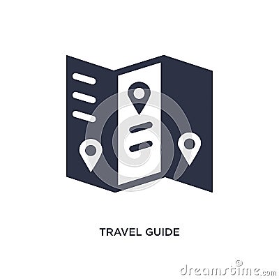 travel guide icon on white background. Simple element illustration from summer concept Vector Illustration