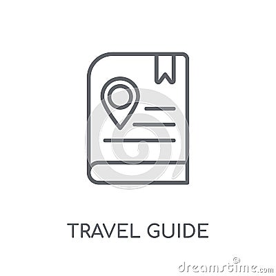 Travel guide linear icon. Modern outline Travel guide logo conce Vector Illustration