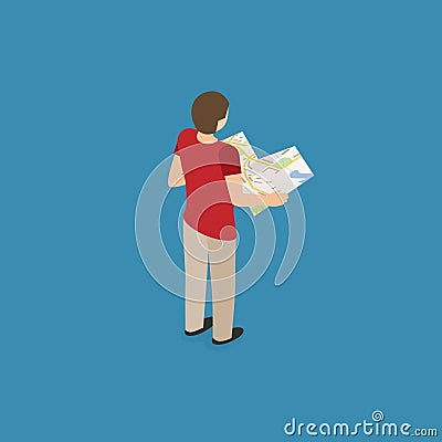 Travel guide person Vector Illustration