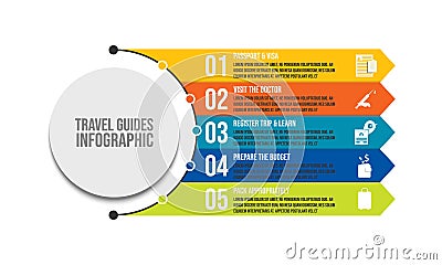 Travel guides infographi template design Vector Illustration