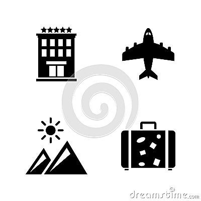 Travel Holiday. Simple Related Vector Icons Vector Illustration