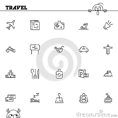 Travel icon or logo set for web design Vector Illustration