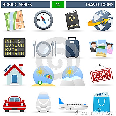 Travel Icons - Robico Series Vector Illustration