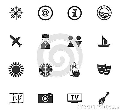 Travel icons set Stock Photo