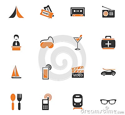 Travel icons set Stock Photo