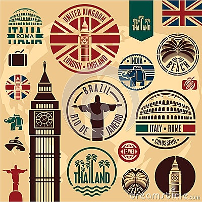 Travel icons. Vector Illustration