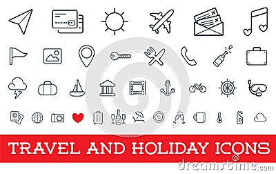 Travel Icons Vector Set, Great for All Purposes like Print Web or Mobile Apps Collection Vector Illustration