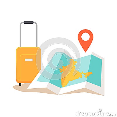 Travel India Conceptual Illustration. Vector Illustration