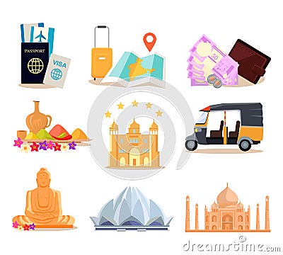 Travel India Conceptual Poster Vector Illustration