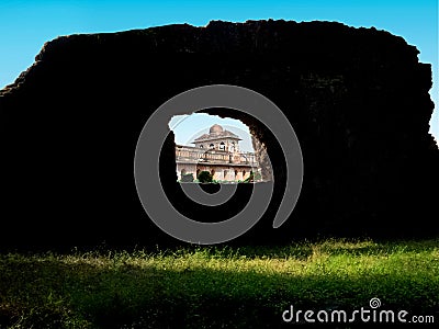 Travel India Historic Places, Jahaz Mahal Ship Palace in Mandu Stock Photo