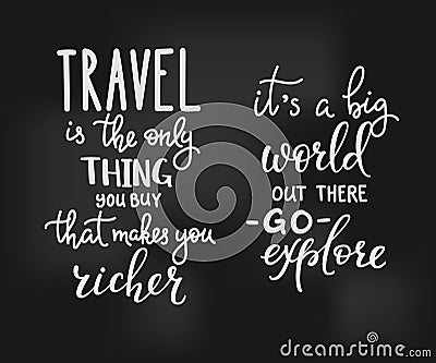 Travel inspiration quotes lettering Stock Photo