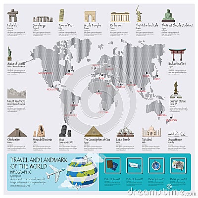 Travel And Journey Landmark Of The World Infographic Vector Illustration