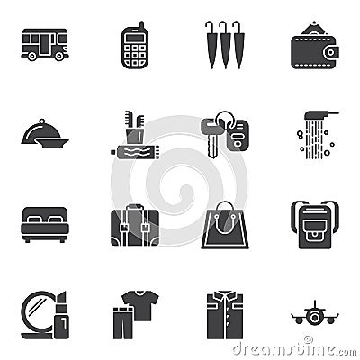 Travel lifestyle vector icons set Vector Illustration