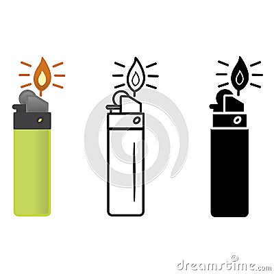A set of lighters of different colors Stock Photo
