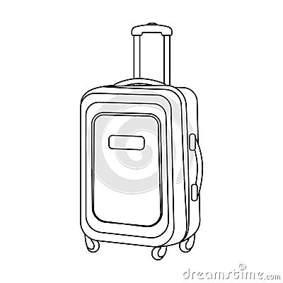 Travel luggage icon in outline style isolated on white background. Rest and travel symbol stock vector illustration. Vector Illustration