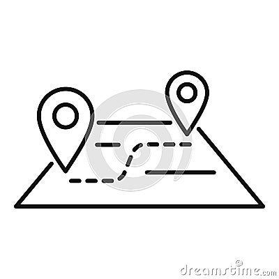 Travel map relocation icon, outline style Vector Illustration
