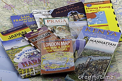 Travel maps Editorial Stock Photo