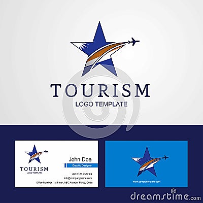 Travel Marshall Islands flag Creative Star Logo and Business car Vector Illustration