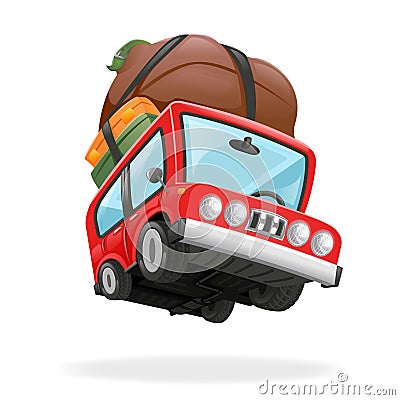 Travel Minivan Car Icon Vacation Realistic 3d Design Vector Illustration Vector Illustration