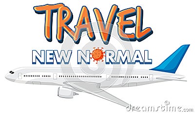 Travel new normal word logo design Vector Illustration