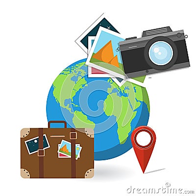 Travel objects. Vacation concept. Vector illustration Vector Illustration