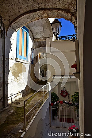 The tourist town of Albori on the Amalfi coast, Italy. Editorial Stock Photo
