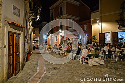 Tourism in San Nicola Arcella, a small town in the Calabria region Editorial Stock Photo